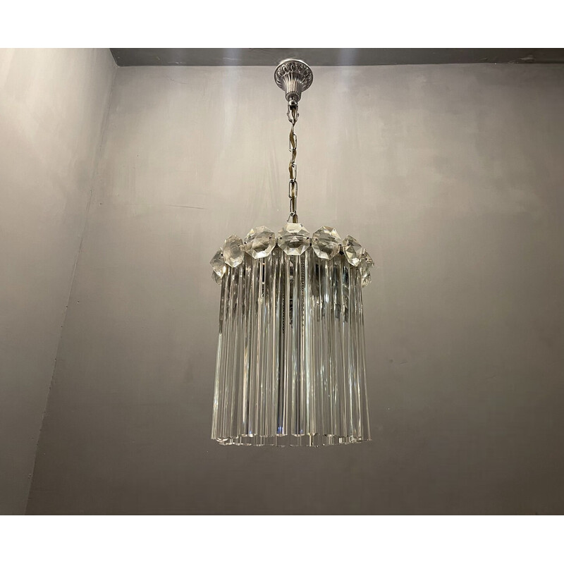 Vintage Italian Trilobi pendant lamp in Murano glass, 1960s