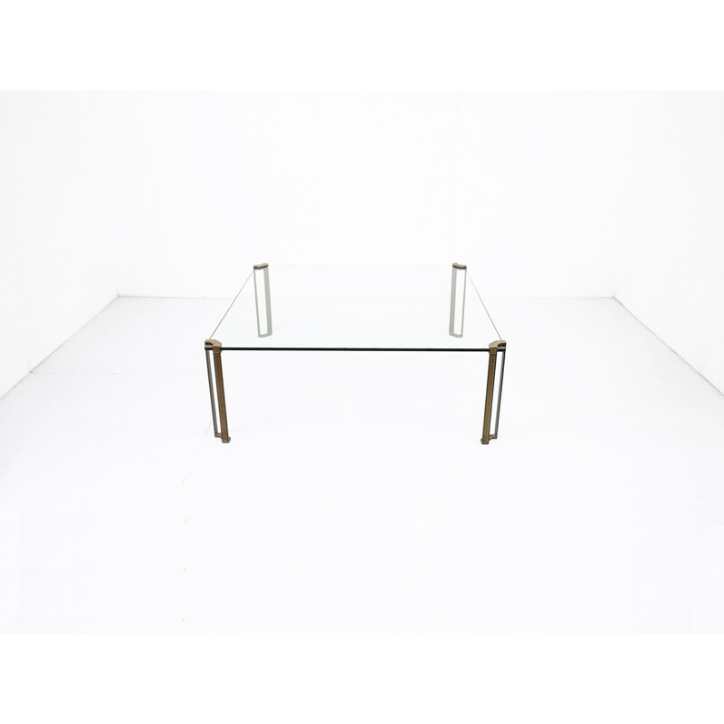 Coffee table in brass and glass by Peter Ghyczy - 1970s
