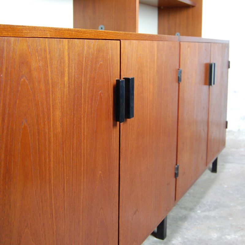 Vintage dressoir in metaal, teak en backelite van Cees Braakman voor Pastoe, 1960-1965