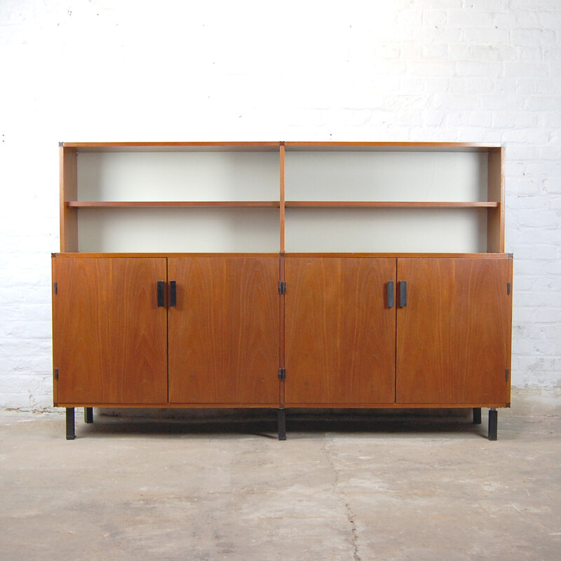 Vintage dressoir in metaal, teak en backelite van Cees Braakman voor Pastoe, 1960-1965