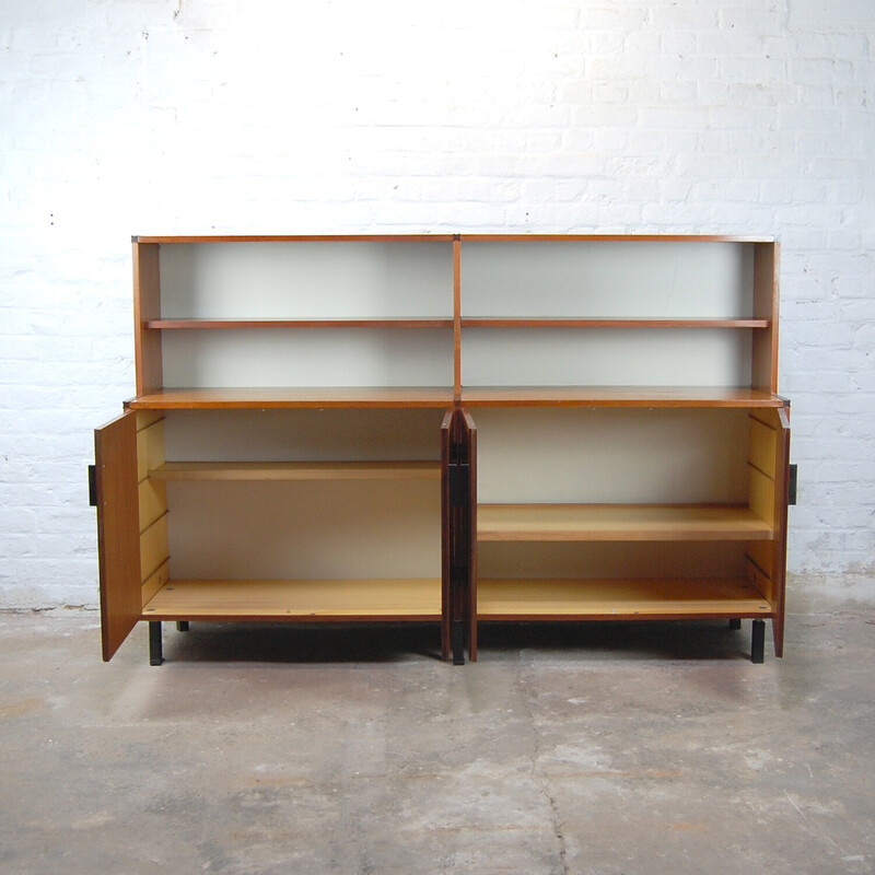 Vintage highboard in metal, teak and backelite by Cees Braakman for Pastoe, 1960-1965s