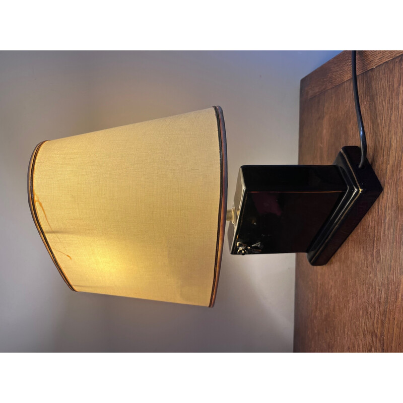 Vintage-Lampe aus Keramik und Stoff,1980