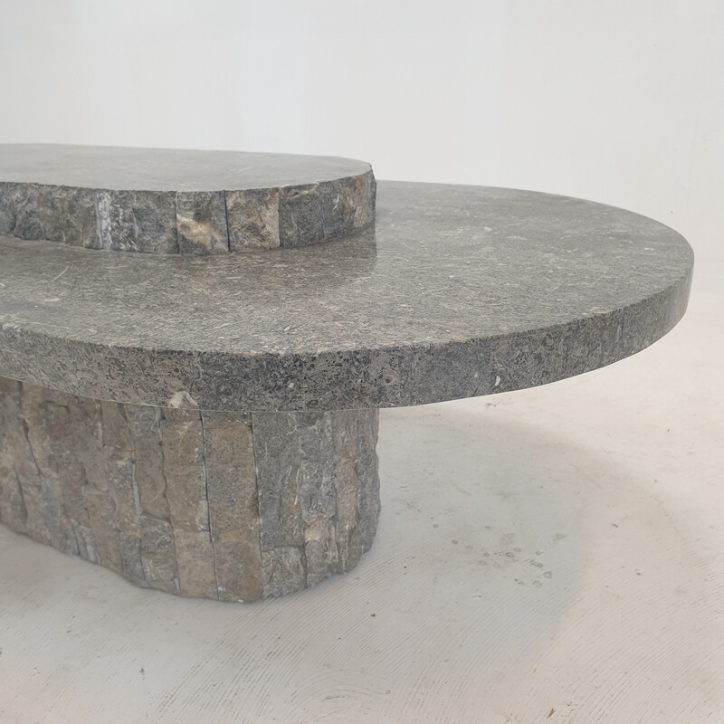 Vintage coffee table in stone by Magnussen Ponte, 1980s