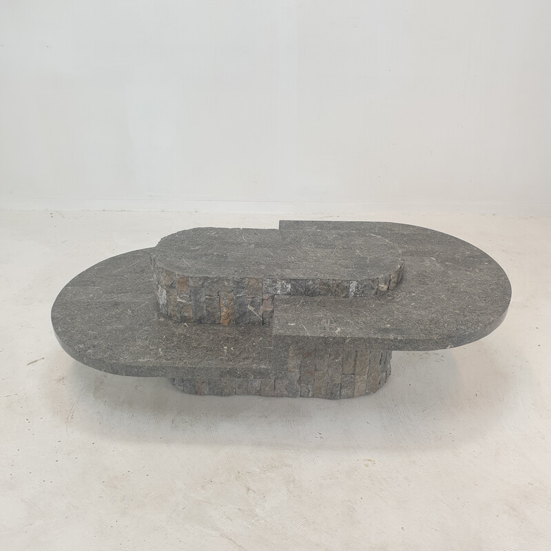 Table basse vintage en pierre par Magnussen Ponte, 1980