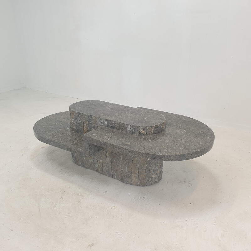 Table basse vintage en pierre par Magnussen Ponte, 1980