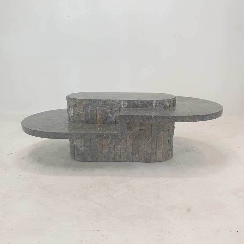 Table basse vintage en pierre par Magnussen Ponte, 1980