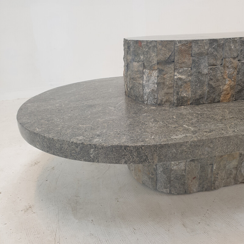 Vintage coffee table in stone by Magnussen Ponte, 1980s