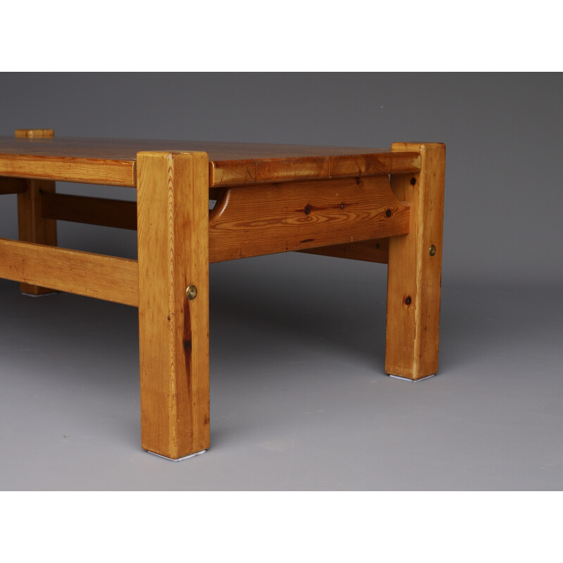 Tavolino scandinavo vintage in pino massiccio