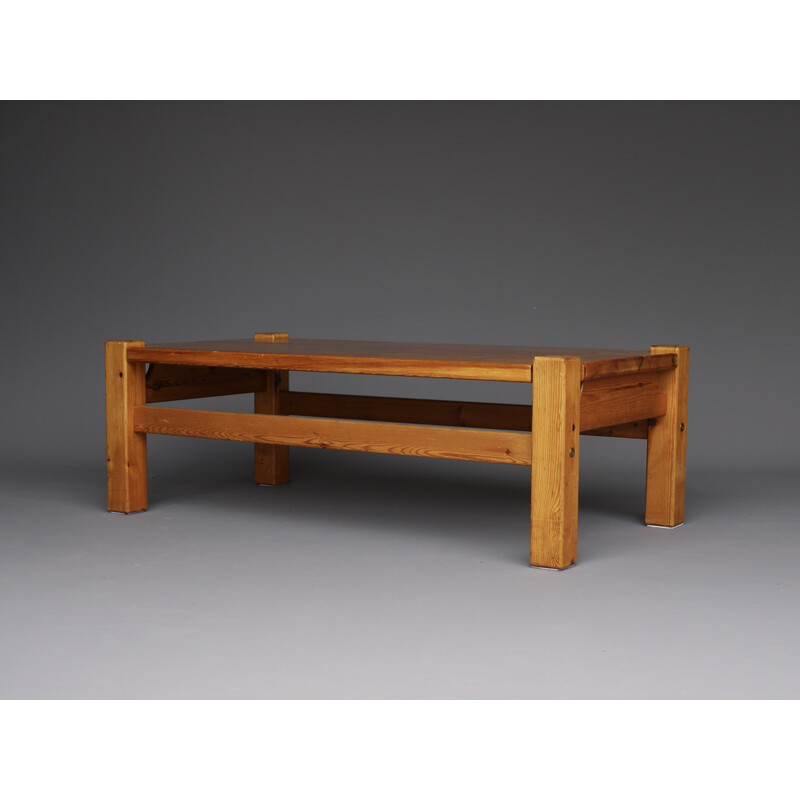Tavolino scandinavo vintage in pino massiccio