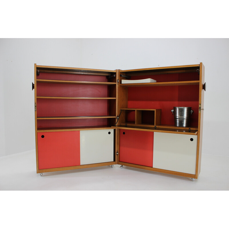 Meuble bar pliant vintage en teck de Johannes Andersen, Danemark 1960