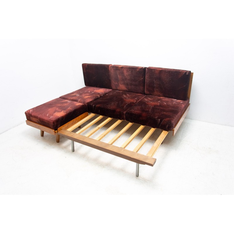 Klappbares Ecksofa aus der Mitte des Jahrhunderts von František Jirák für Tatra furniture, Tschechoslowakei 1970er Jahre