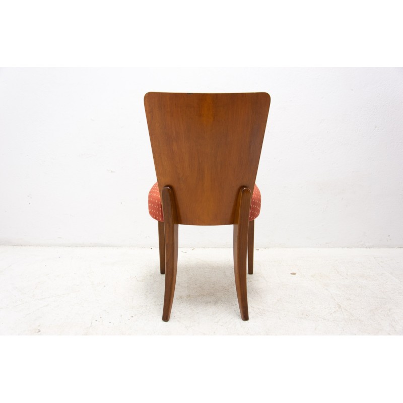 Juego de 4 sillas de comedor Art Decó H-214 de Jindrich Halabala para Úp Závody, años 50