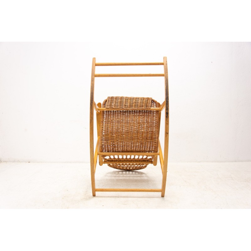 Mid century wicker rocking chair, Czechoslovakia 1960s