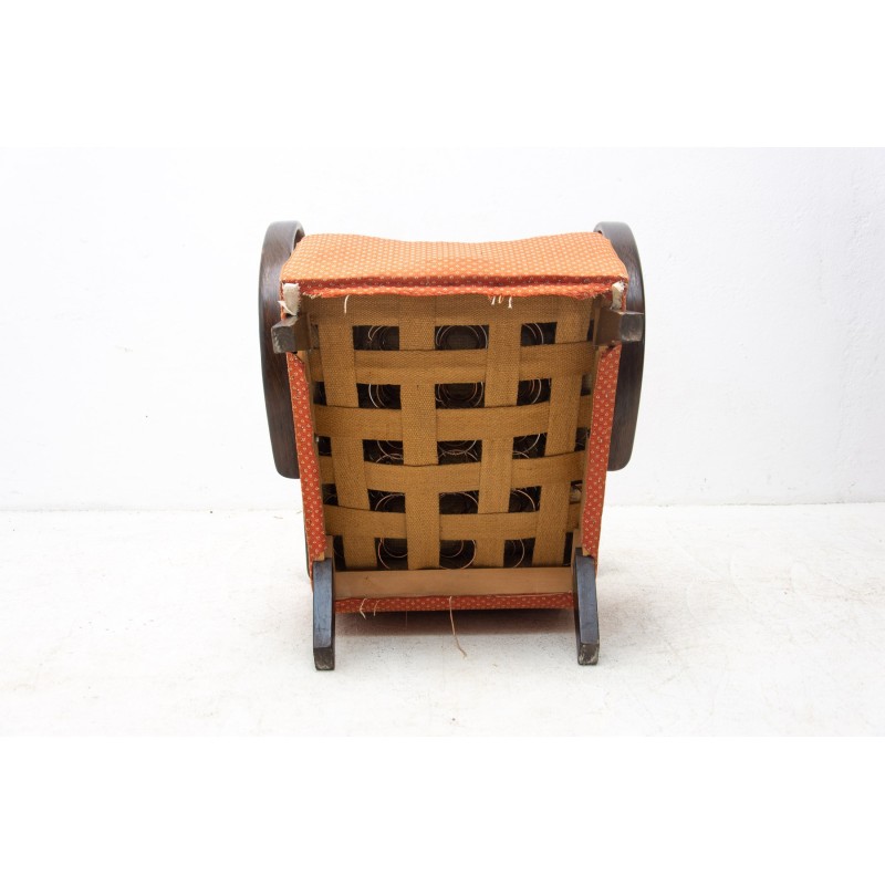 Vintage gebogen houten fauteuil van Jindřich Halabala voor Up Závody, 1950