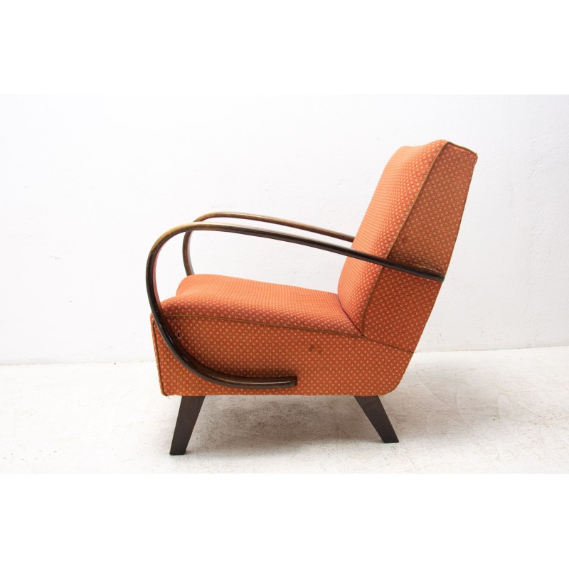 Vintage gebogen houten fauteuil van Jindřich Halabala voor Up Závody, 1950