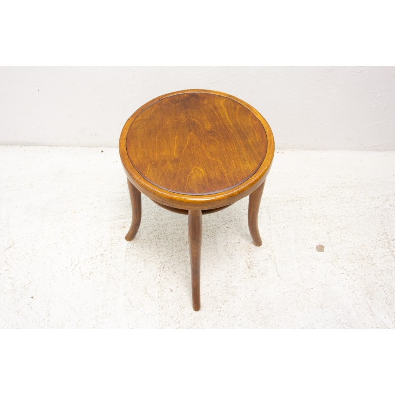 Vintage bentwood stool, Czechoslovakia 1920s