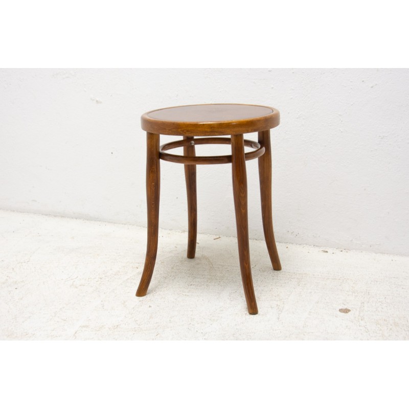 Vintage bentwood stool, Czechoslovakia 1920s