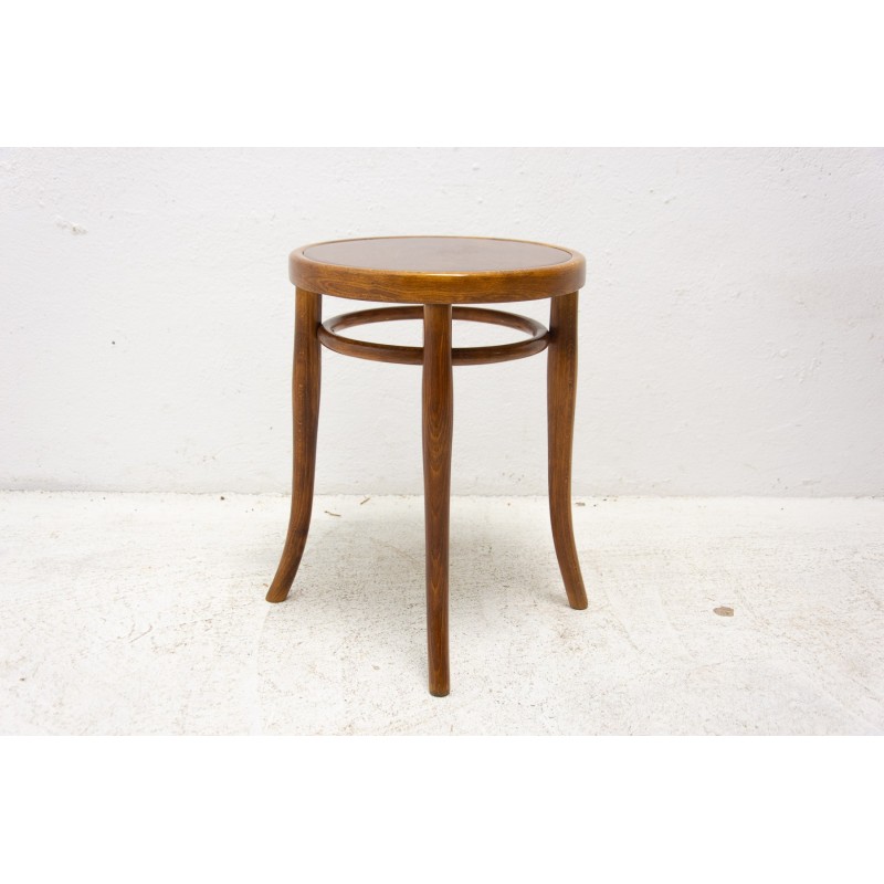 Tabouret vintage en bois courbé, Tchécoslovaquie 1920