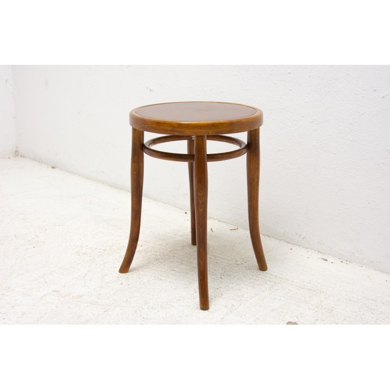 Vintage bentwood stool, Czechoslovakia 1920s