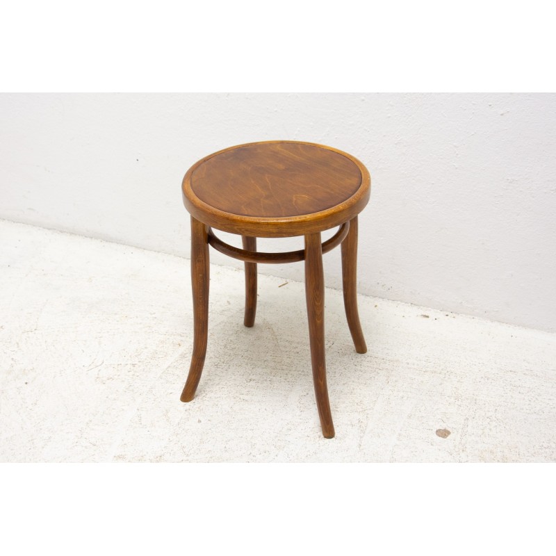 Tabouret vintage en bois courbé, Tchécoslovaquie 1920