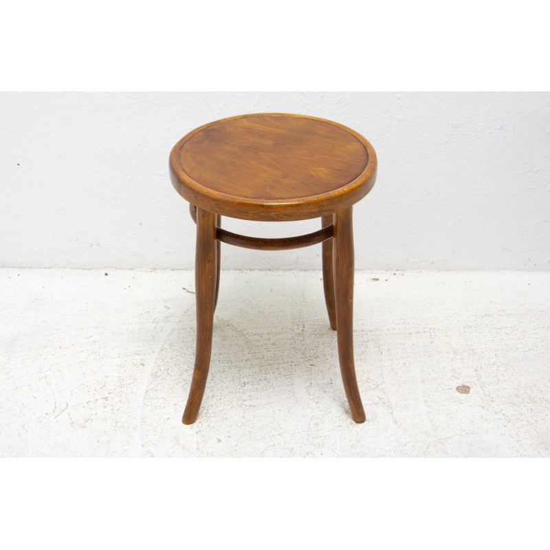 Vintage bentwood stool, Czechoslovakia 1920s