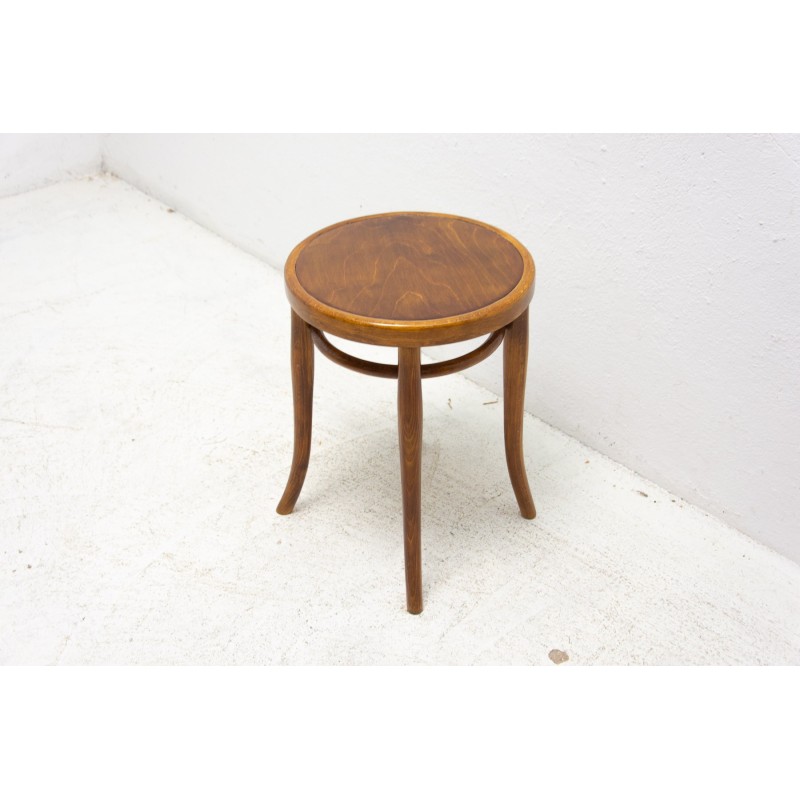 Vintage bentwood stool, Czechoslovakia 1920s