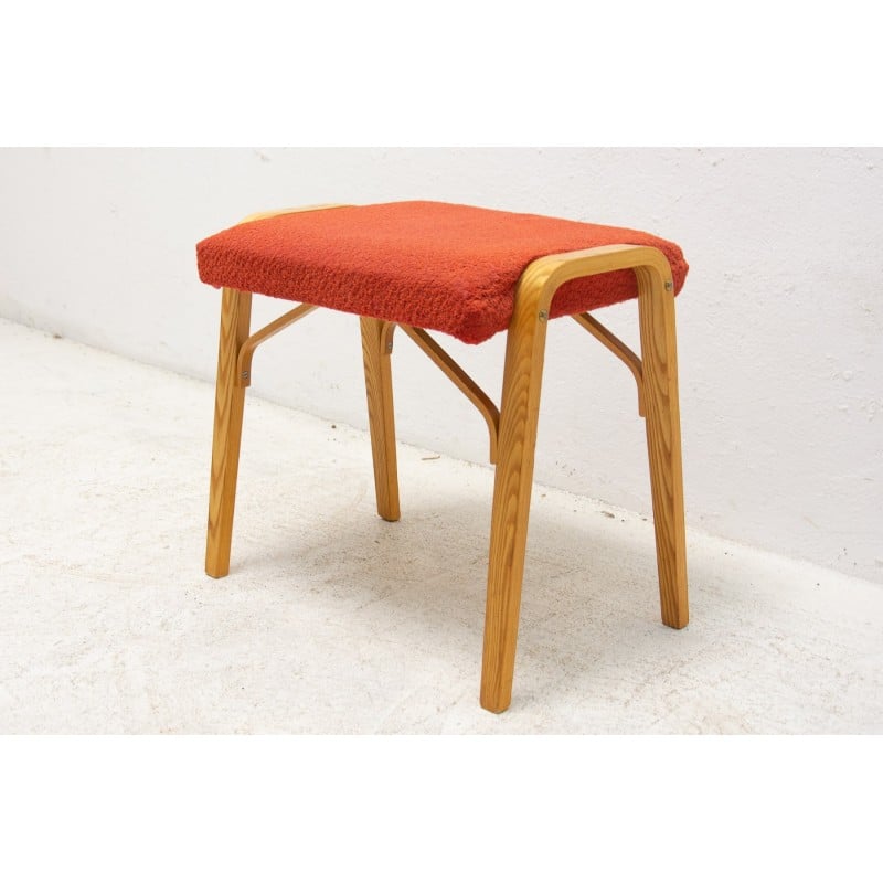 Vintage bentwood stool by Dřevopodnik Holešov, 1970s