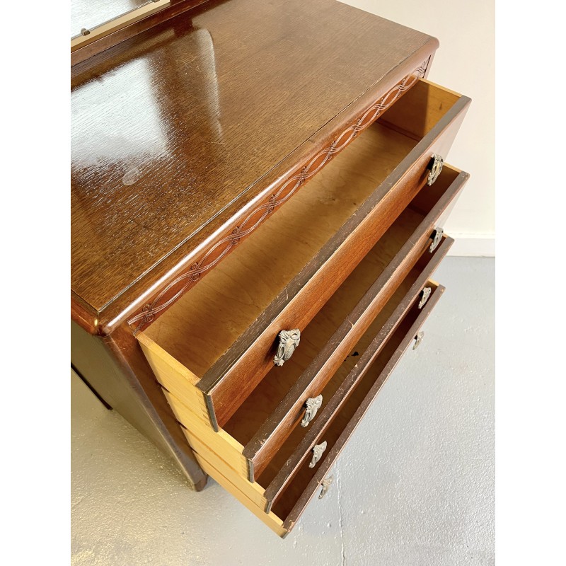 Vintage chest of drawers with mirror by Lebus, 1960s