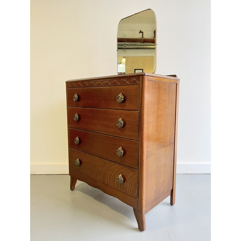 Vintage chest of drawers with mirror by Lebus, 1960s