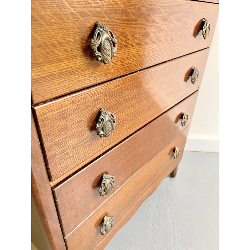 Vintage chest of drawers with mirror by Lebus, 1960s