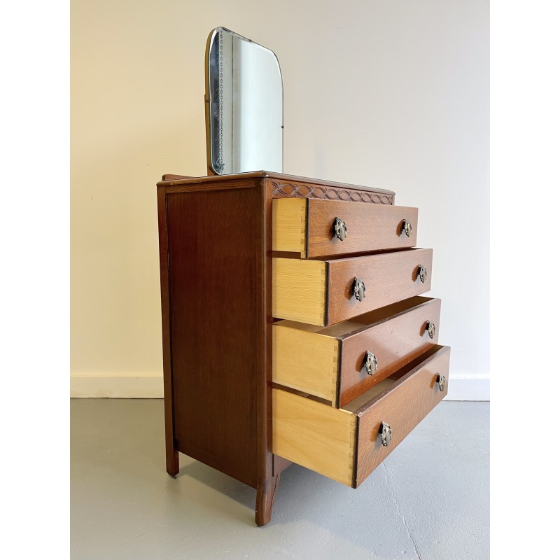 Vintage chest of drawers with mirror by Lebus, 1960s