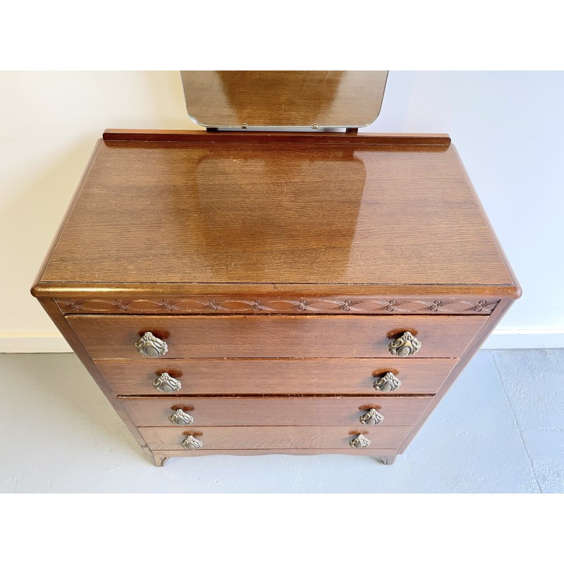 Vintage chest of drawers with mirror by Lebus, 1960s