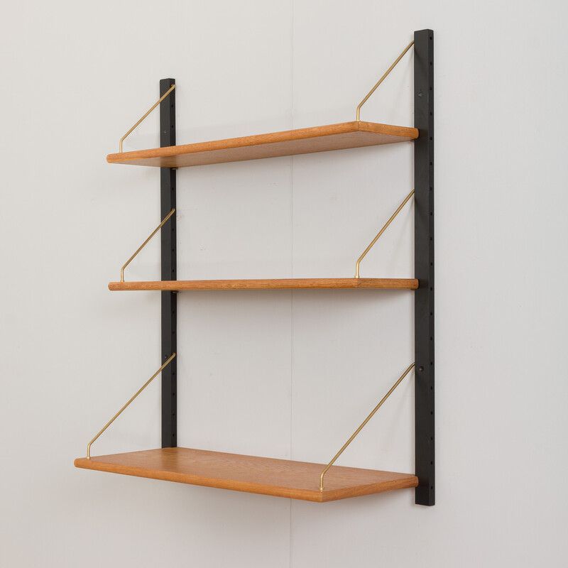 Scandinavian vintage oakwood shelf, Denmark 1970s