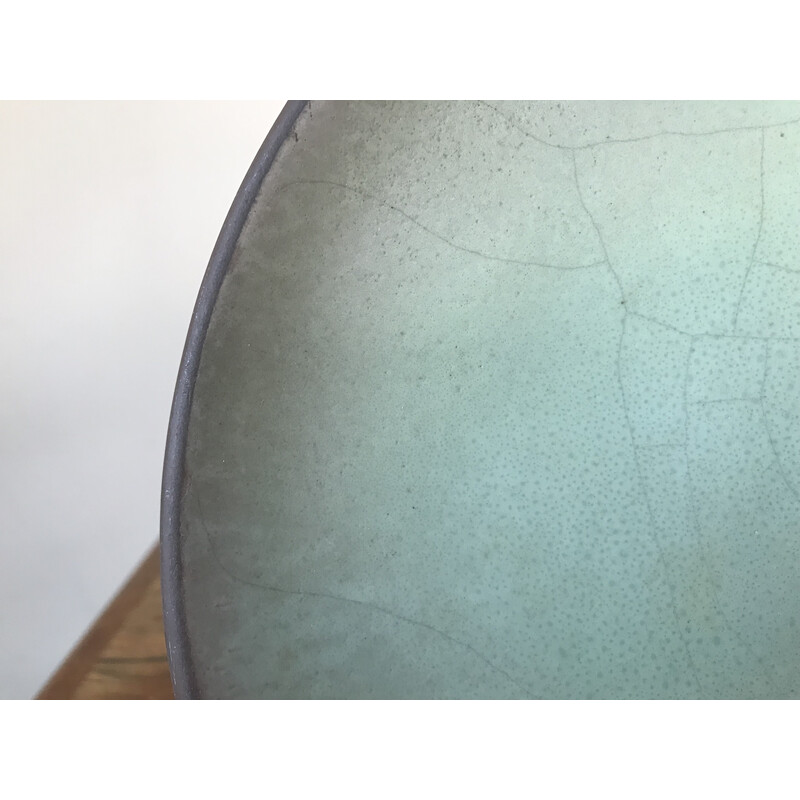 Set of 5 vintage cracked ceramic plates by Ariane Mathieu Quéré for Ateliers Nobiling