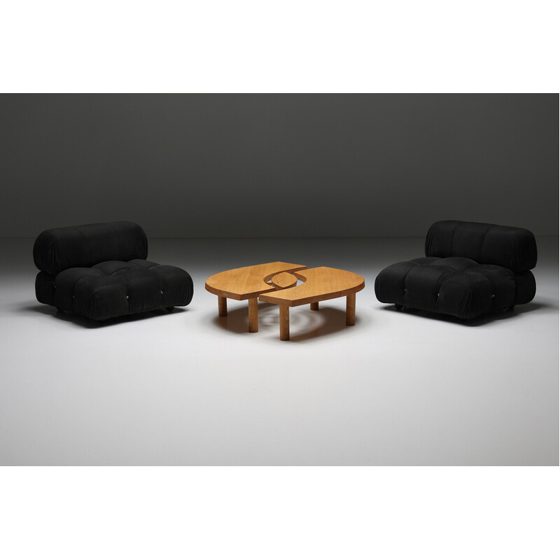 Vintage oakwood coffee table T22C L'oeil by Pierre Chapo, 1972