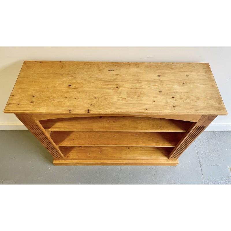 Vintage open front pine bookcase