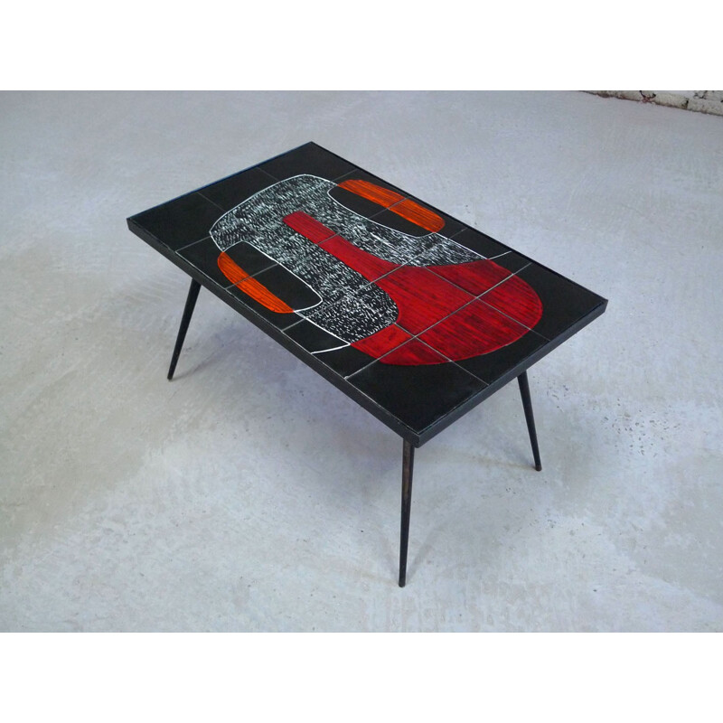Black ceramics coffee table - 1950s  