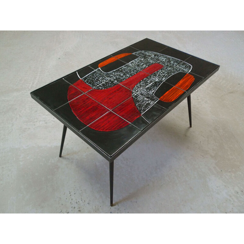 Black ceramics coffee table - 1950s  