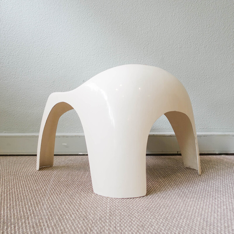 Tabouret portugais vintage en fibre de verre, 1970