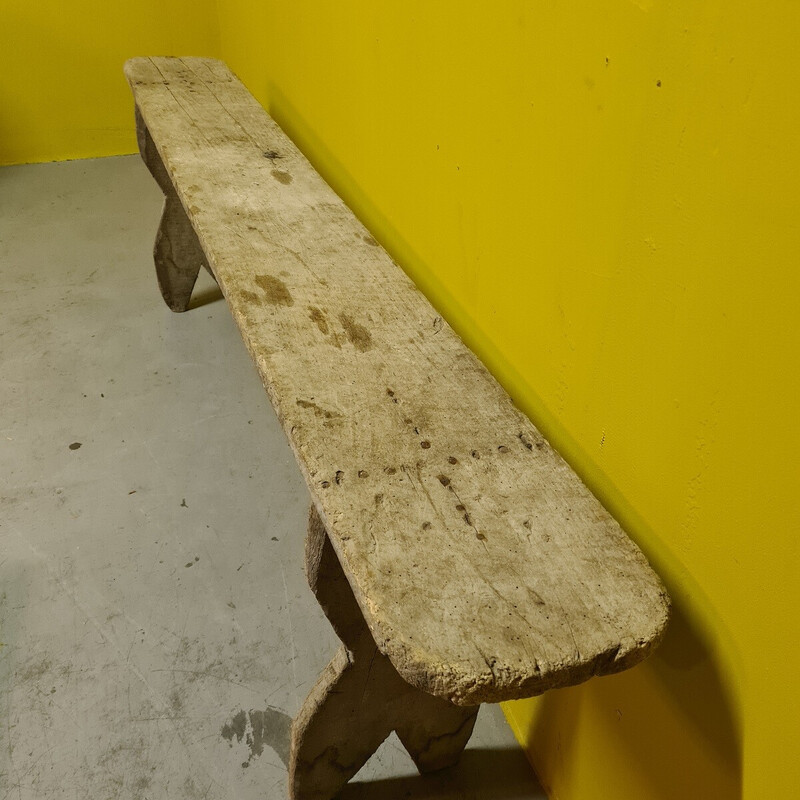 Vintage French softwood bench