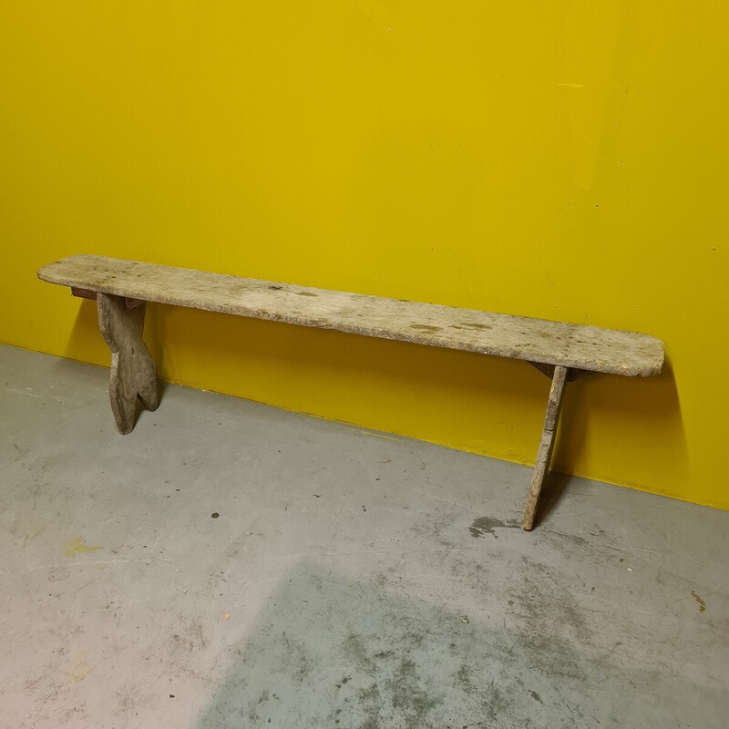 Vintage French softwood bench