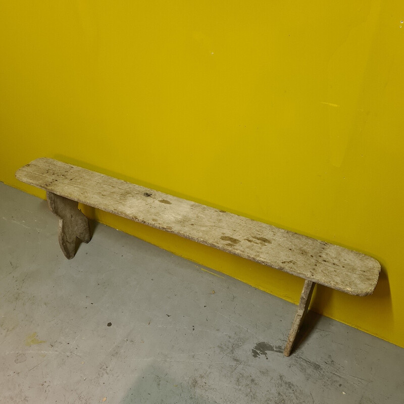 Vintage French softwood bench