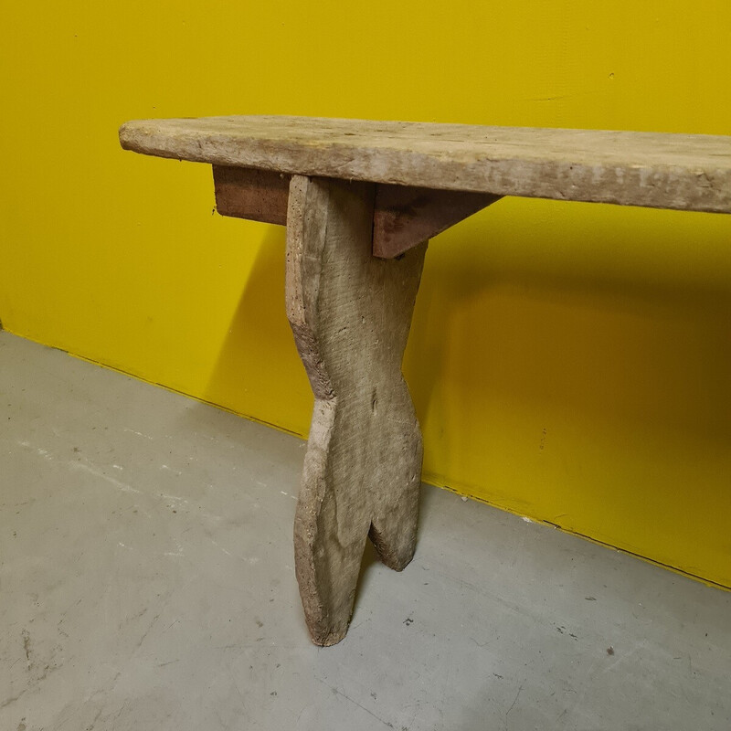 Vintage French softwood bench