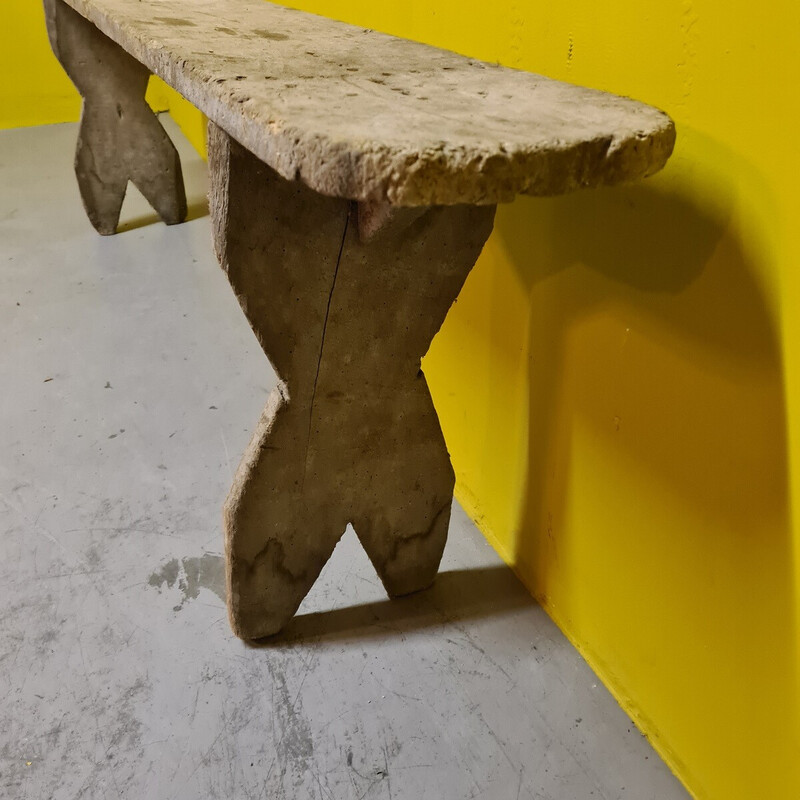 Vintage French softwood bench