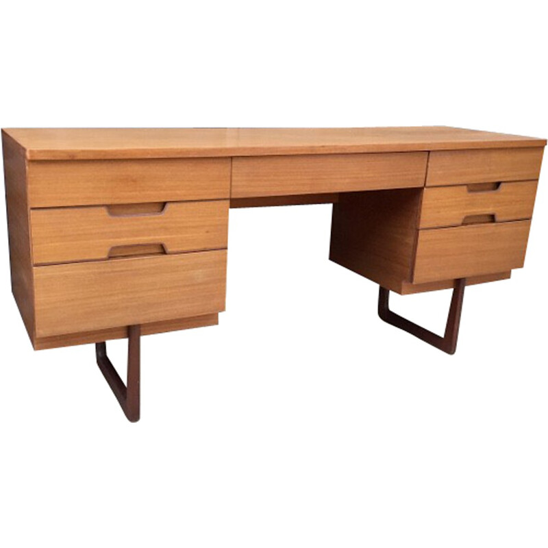 Teak desk with U feet by Uniflex - 1960s