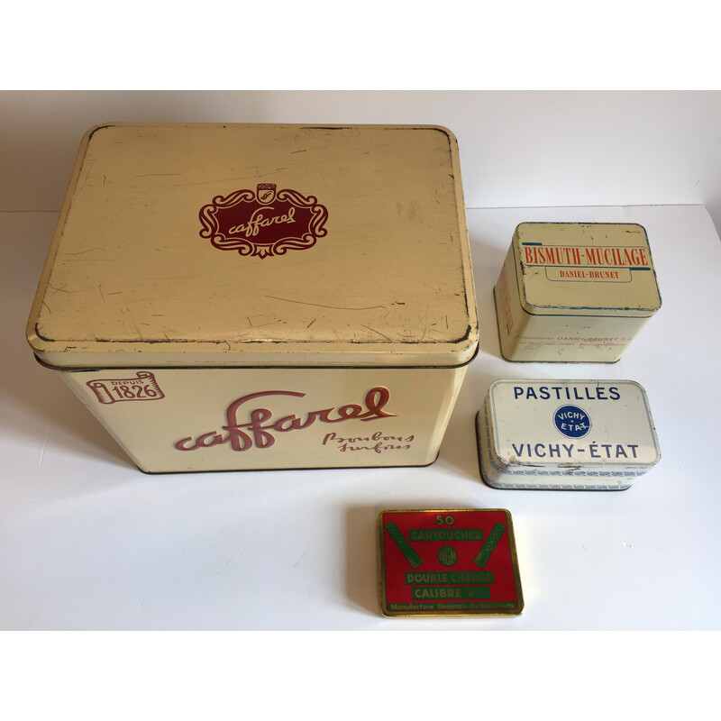 Conjunto de 4 caixas metálicas vintage
