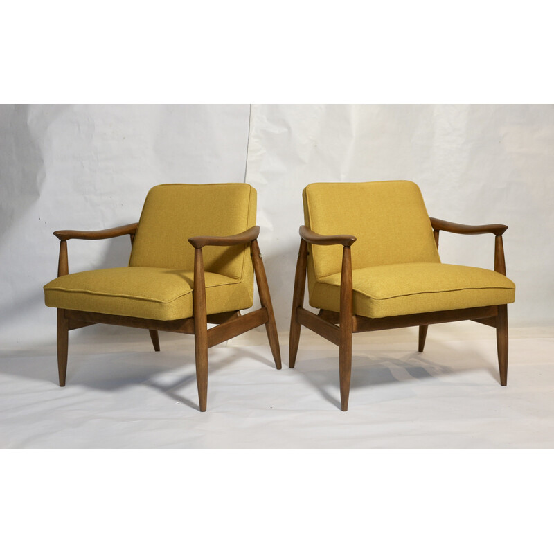 Pair of vintage Gfm-87 armchairs by Juliusz Kedziorek, 1960