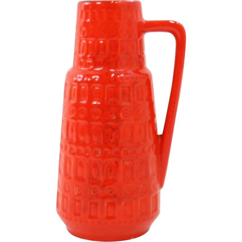 Red vase in ceramic - 1960s