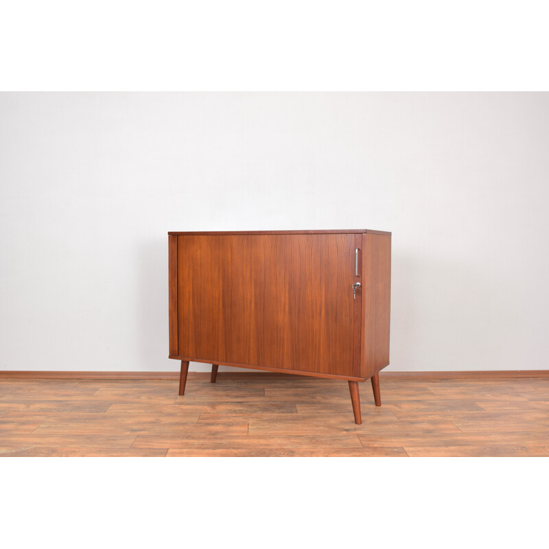 Mid-century Danish teak sideboard with tambour doors, 1960s