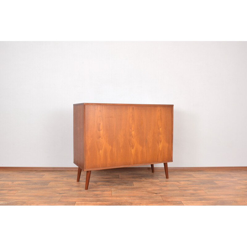 Dänisches Teakholz-Sideboard mit Rolltüren aus der Mitte des Jahrhunderts, 1960er Jahre